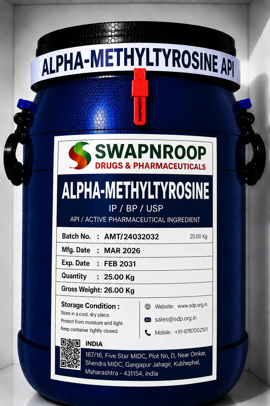 Alpha-Methyltyrosine API (IP/BP/EP/USP)