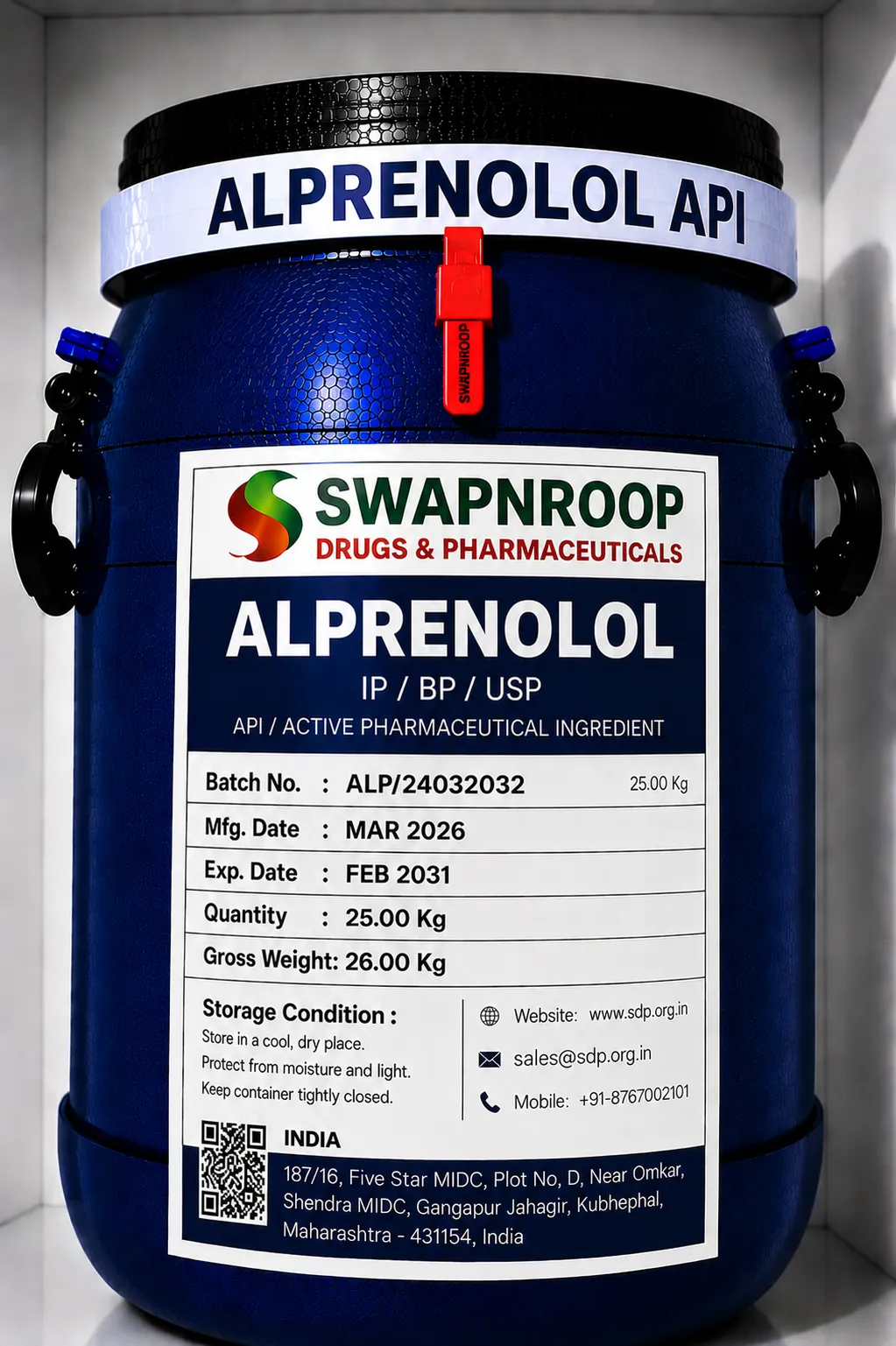 Alprenolol API (IP/BP/EP/USP)