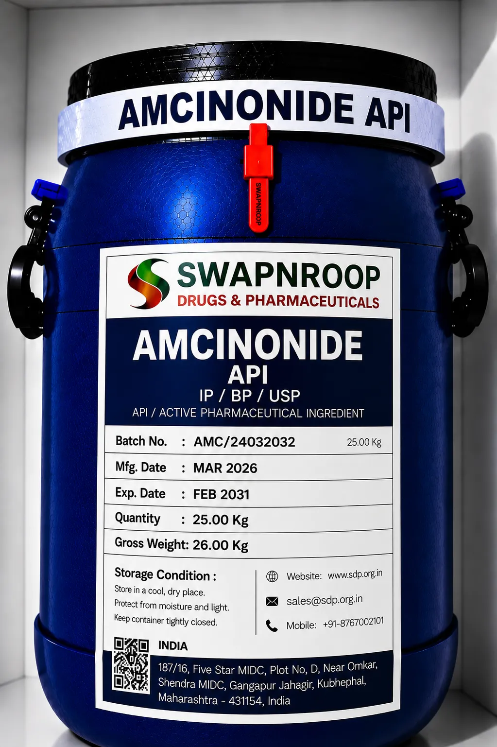 Amcinonide API (IP/BP/EP/USP)