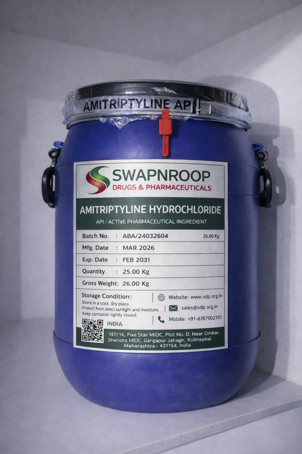 Amitriptyline Hydrochloride API Manufacturer in Maharashtra India