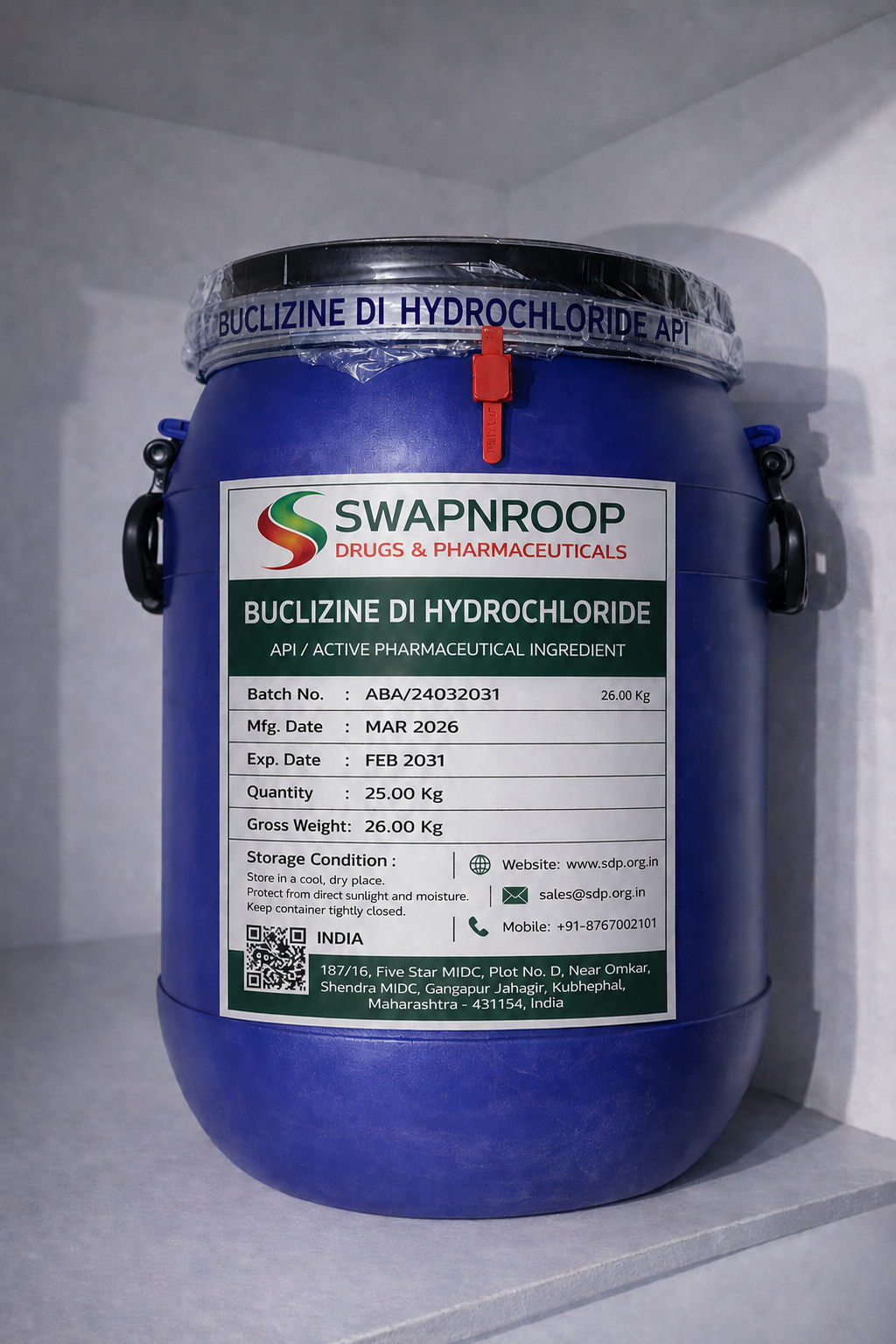 Buclizine Dihydrochloride API Manufacturer and Bulk Supplier in Maharashtra, India – Swapnroop Pharma