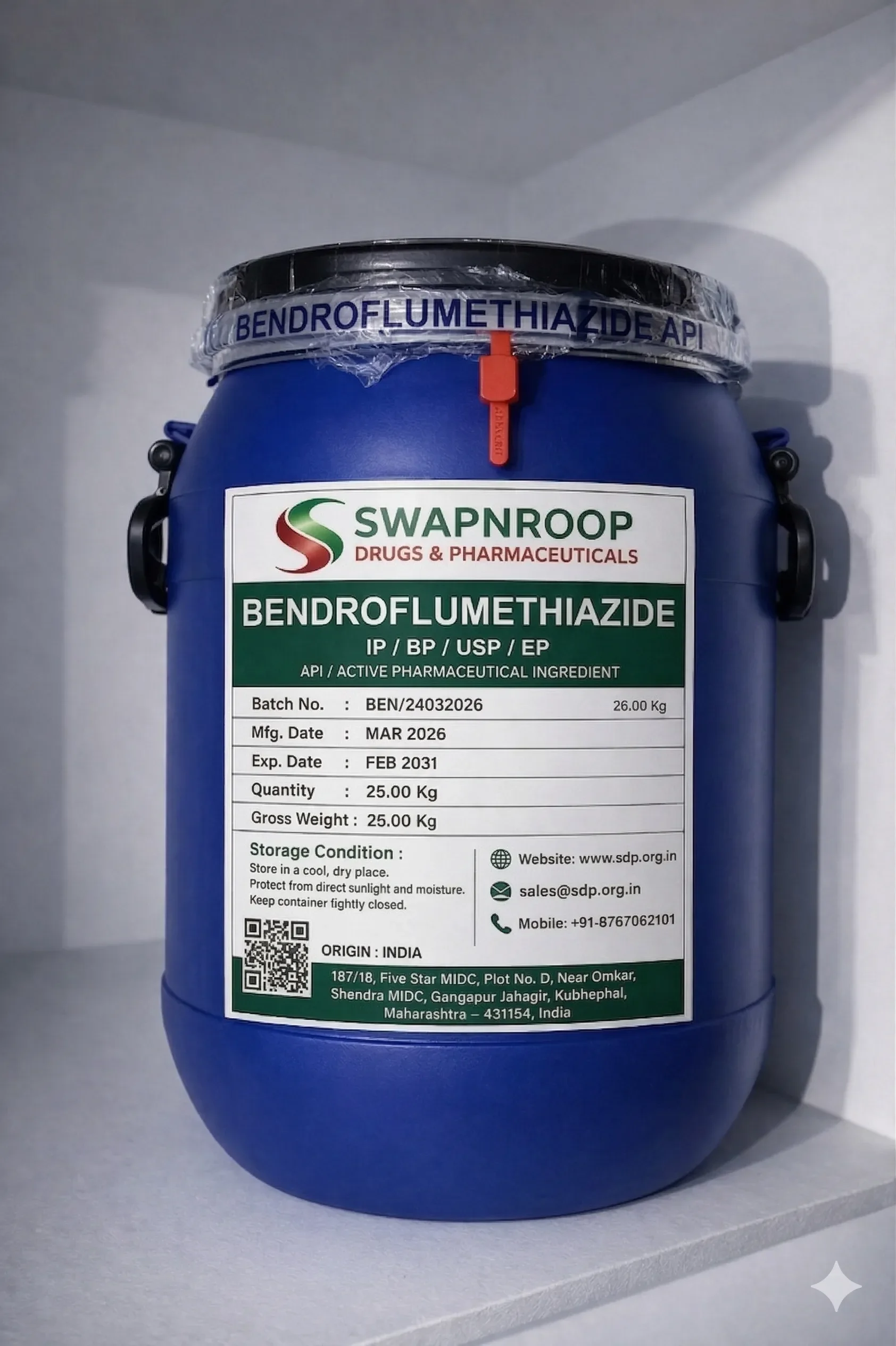 Bendroflumethiazide API