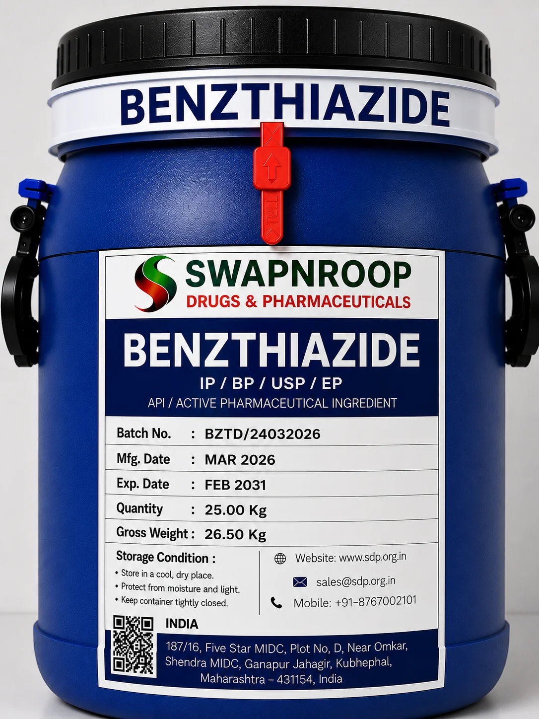 Benzthiazide API Manufacturer India