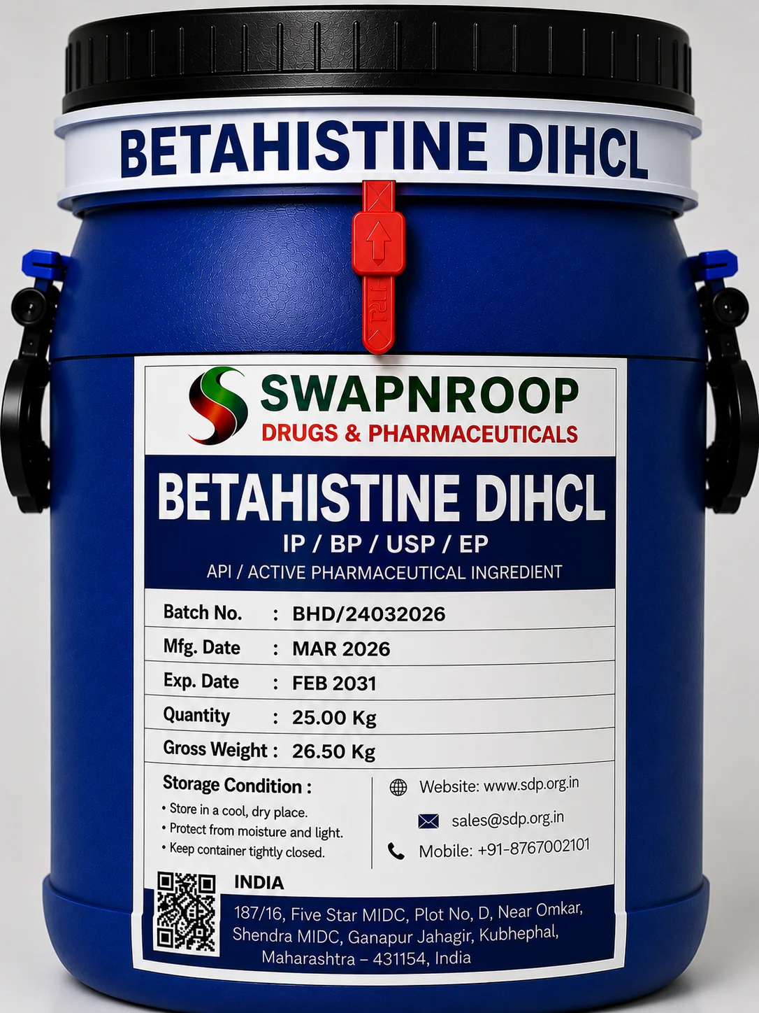 Betahistine Dihcl API Manufacturer India