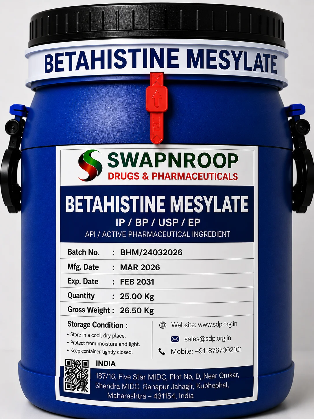 Betahistine Mesylate API Manufacturer India