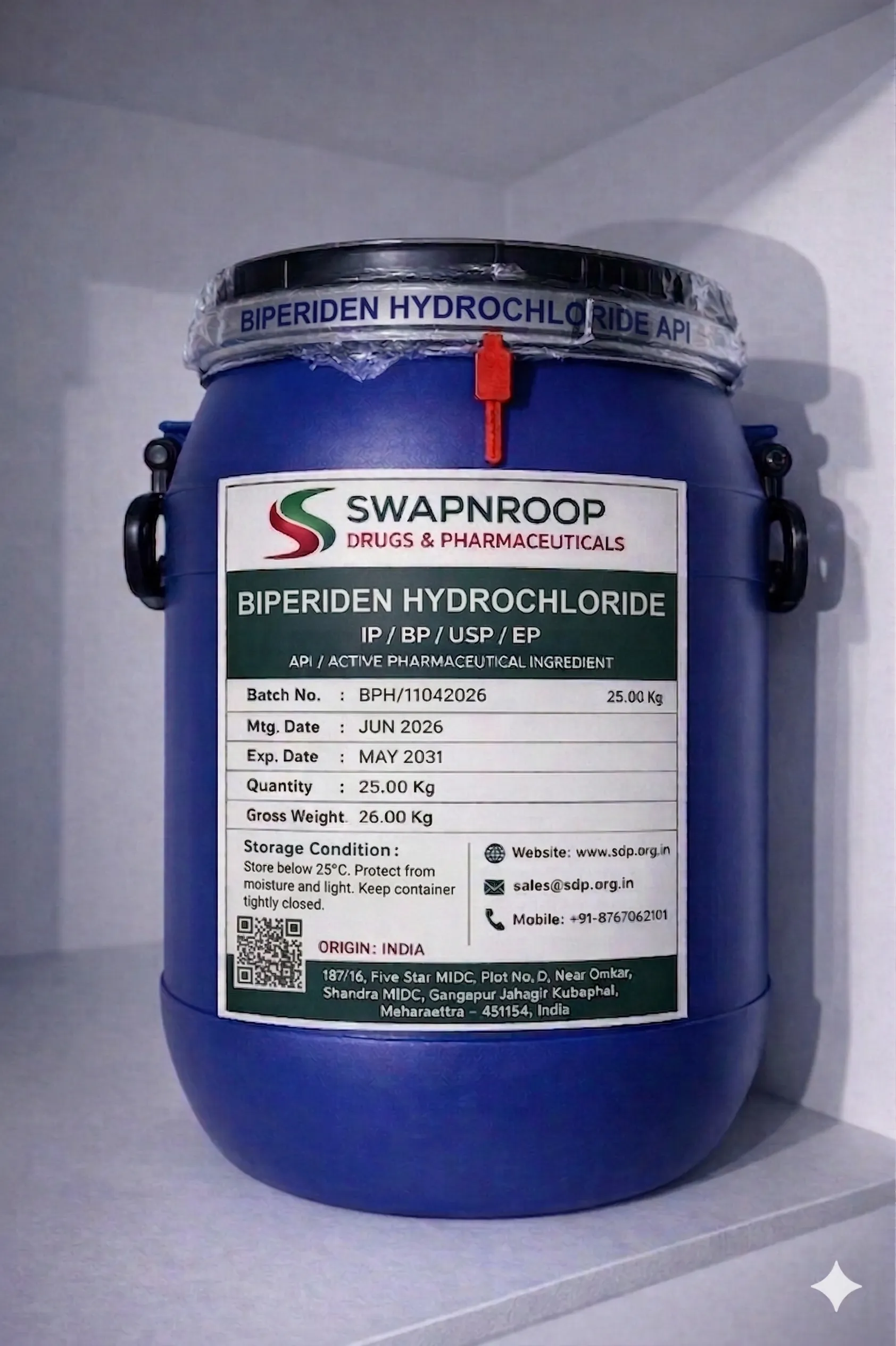 Biperiden Hydrochloride API
