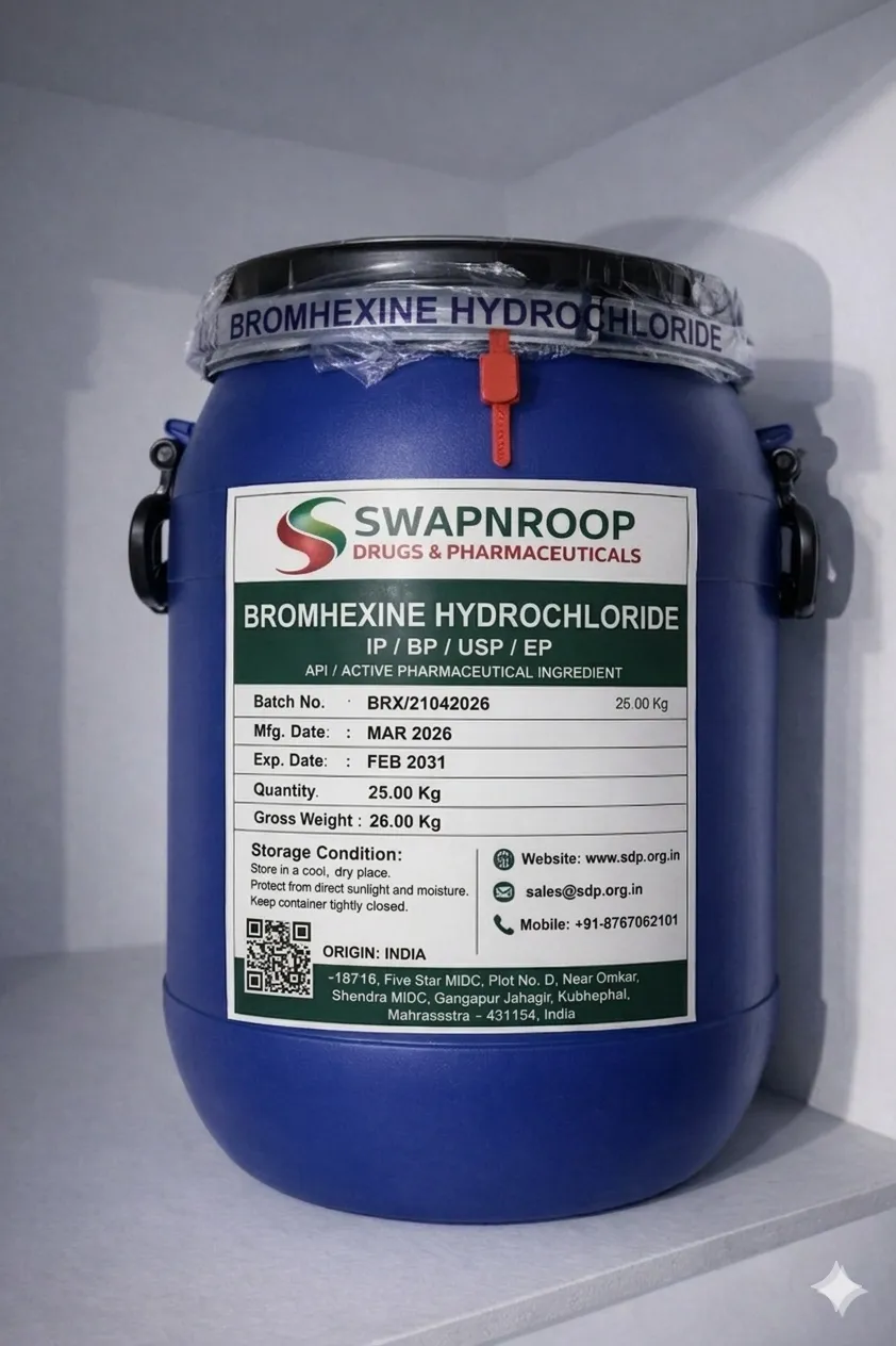 Bromhexine Hydrochloride API Manufacturer in Maharashtra India
