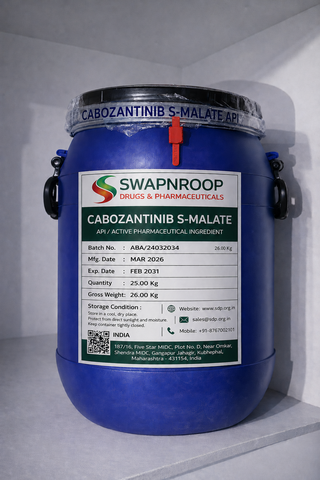 Cabozantinib S-Malate API Manufacturer and Bulk Supplier in Maharashtra, India – Swapnroop Pharma