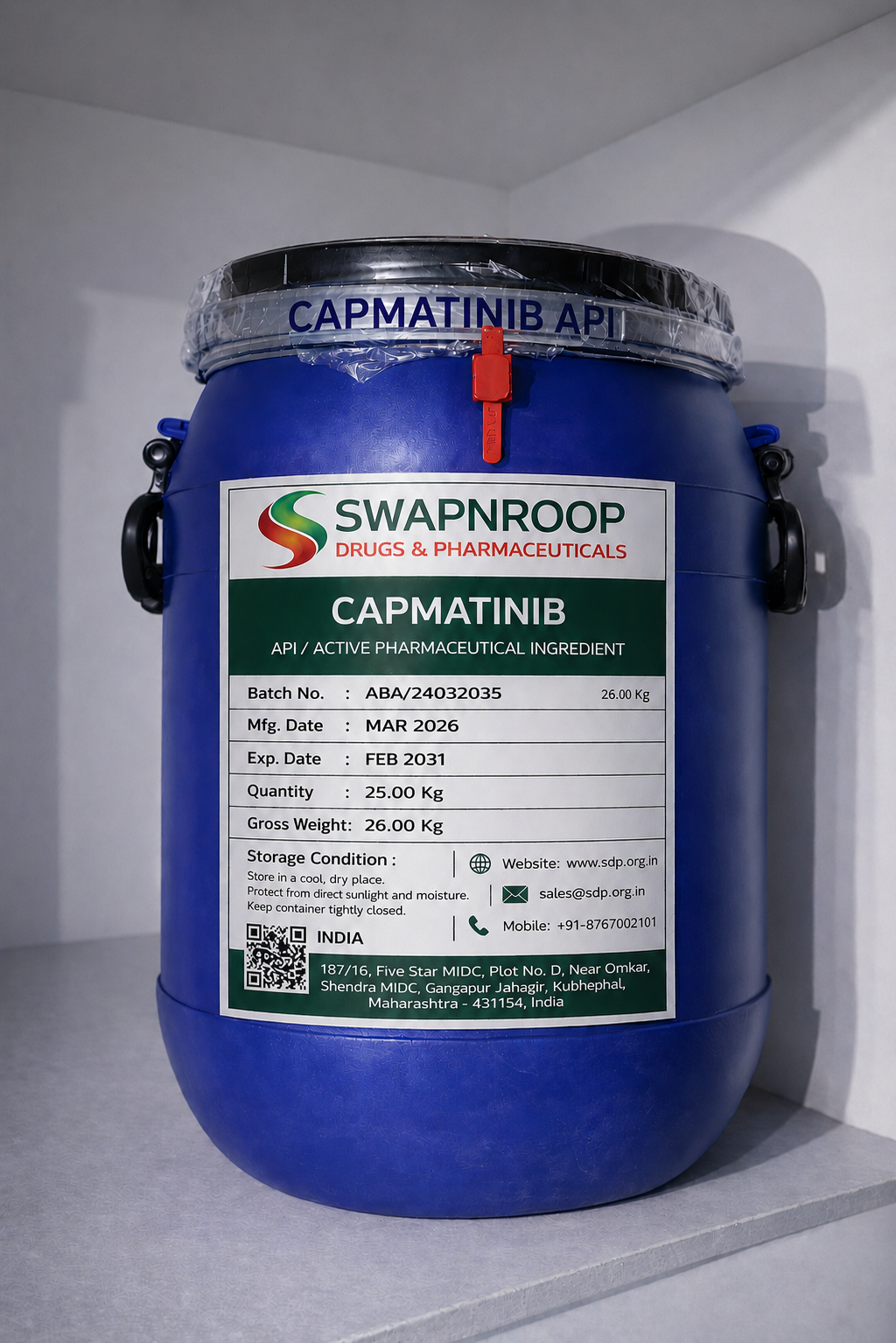 Capmatinib API Manufacturer and Bulk Supplier in Maharashtra, India – Swapnroop Pharma