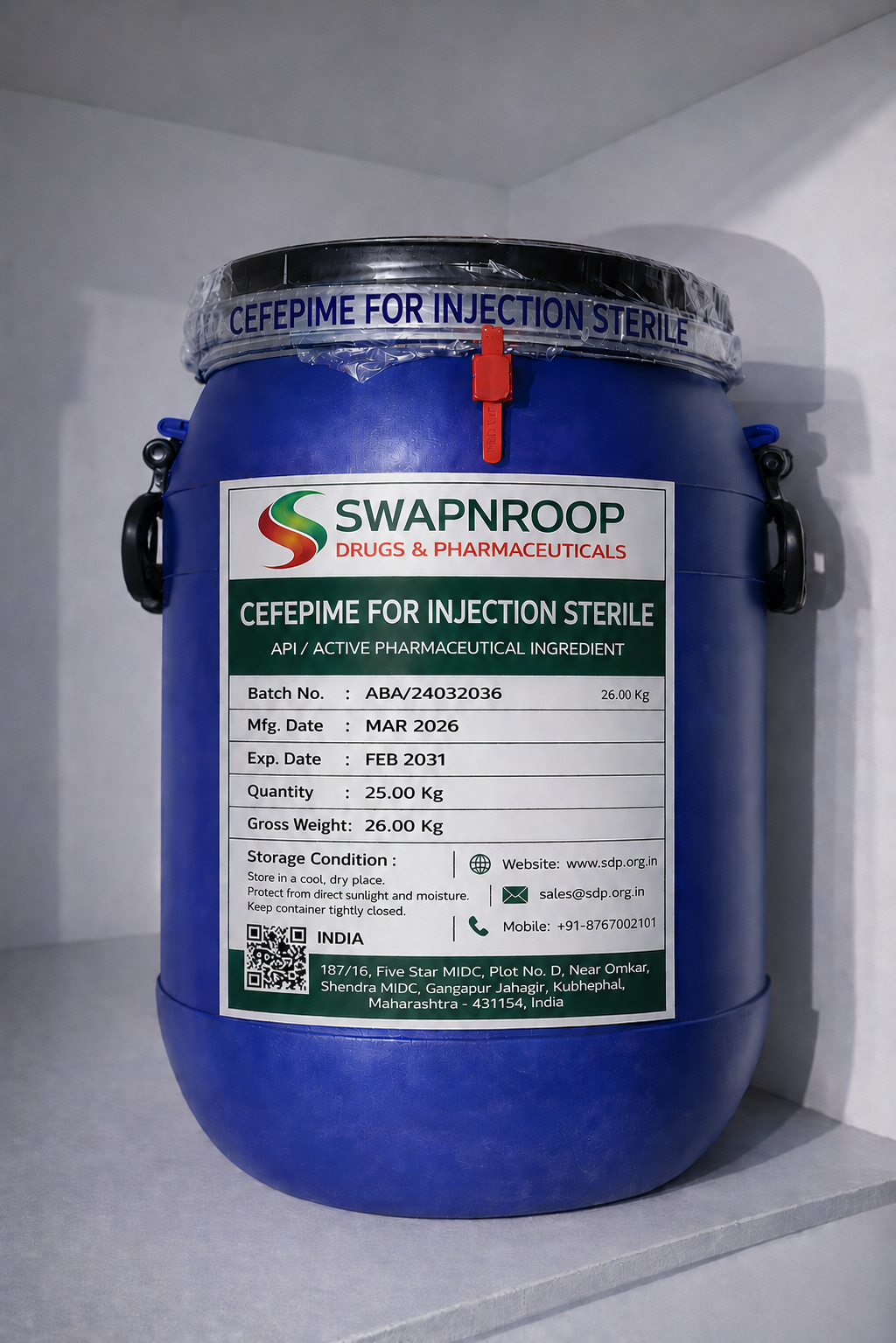 Cefepime For Injection Sterile API Manufacturer and Bulk Supplier in Maharashtra, India – Swapnroop Pharma