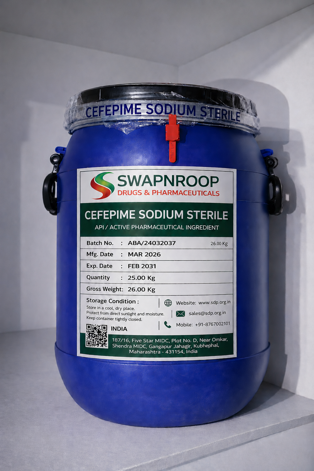 Cefepime Sodium Sterile API Manufacturer and Bulk Supplier in Maharashtra, India – Swapnroop Pharma
