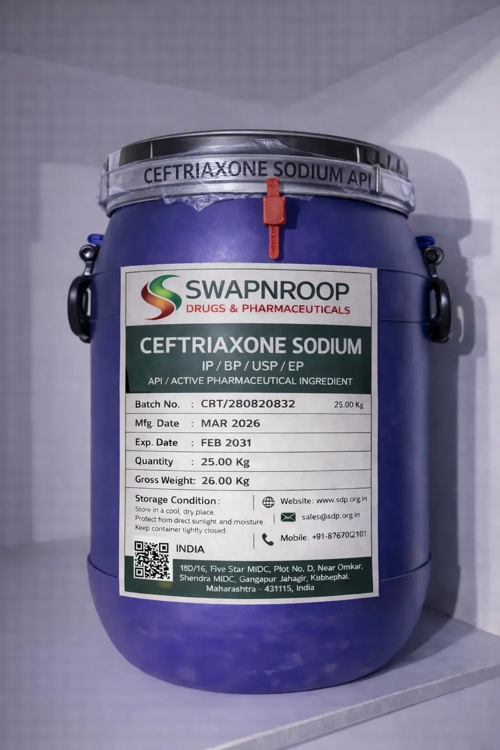 Ceftriaxone Sodium API (IP/BP/EP/USP)