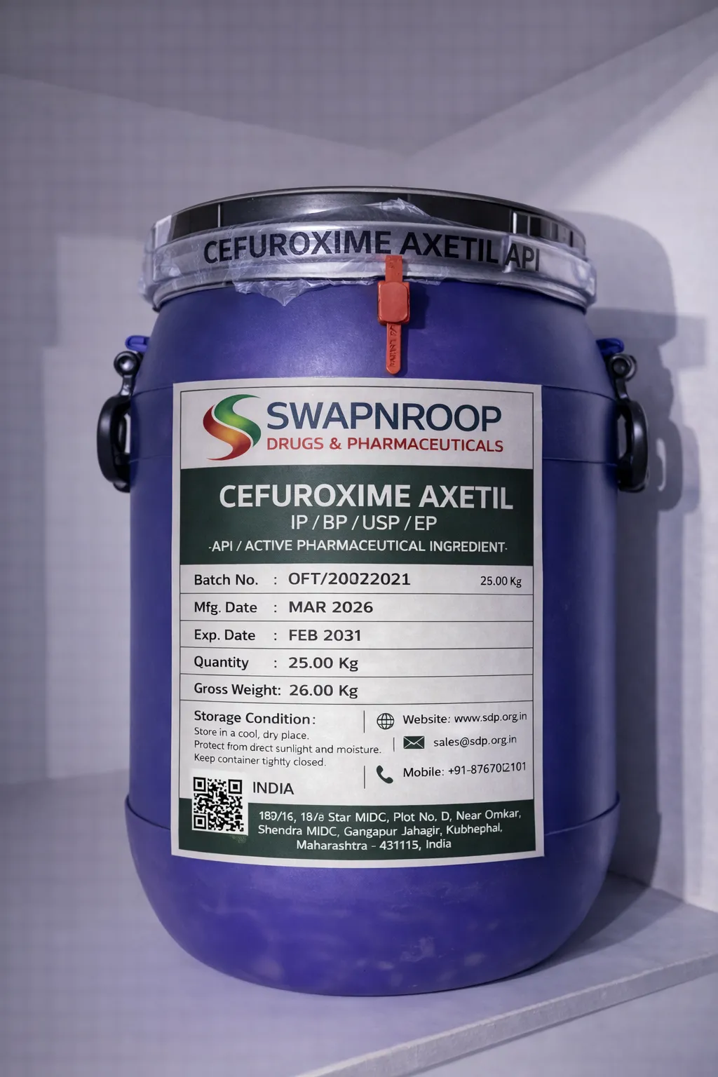 Cefuroxime Axetil API (IP/BP/EP/USP)