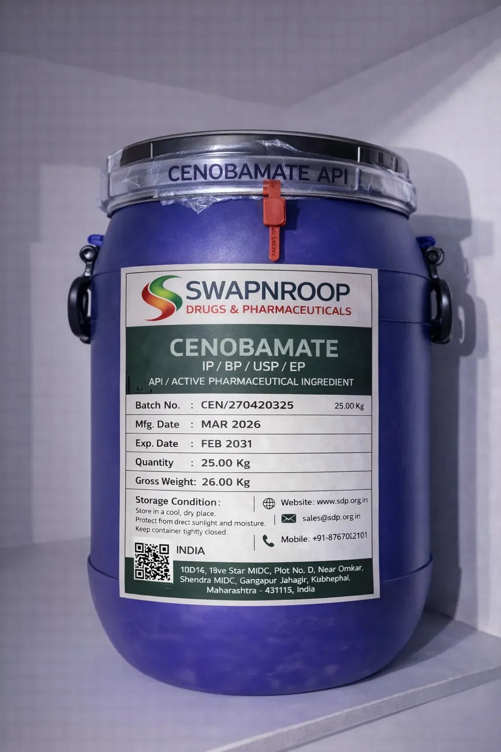 Cenobamate API (IP/BP/EP/USP)