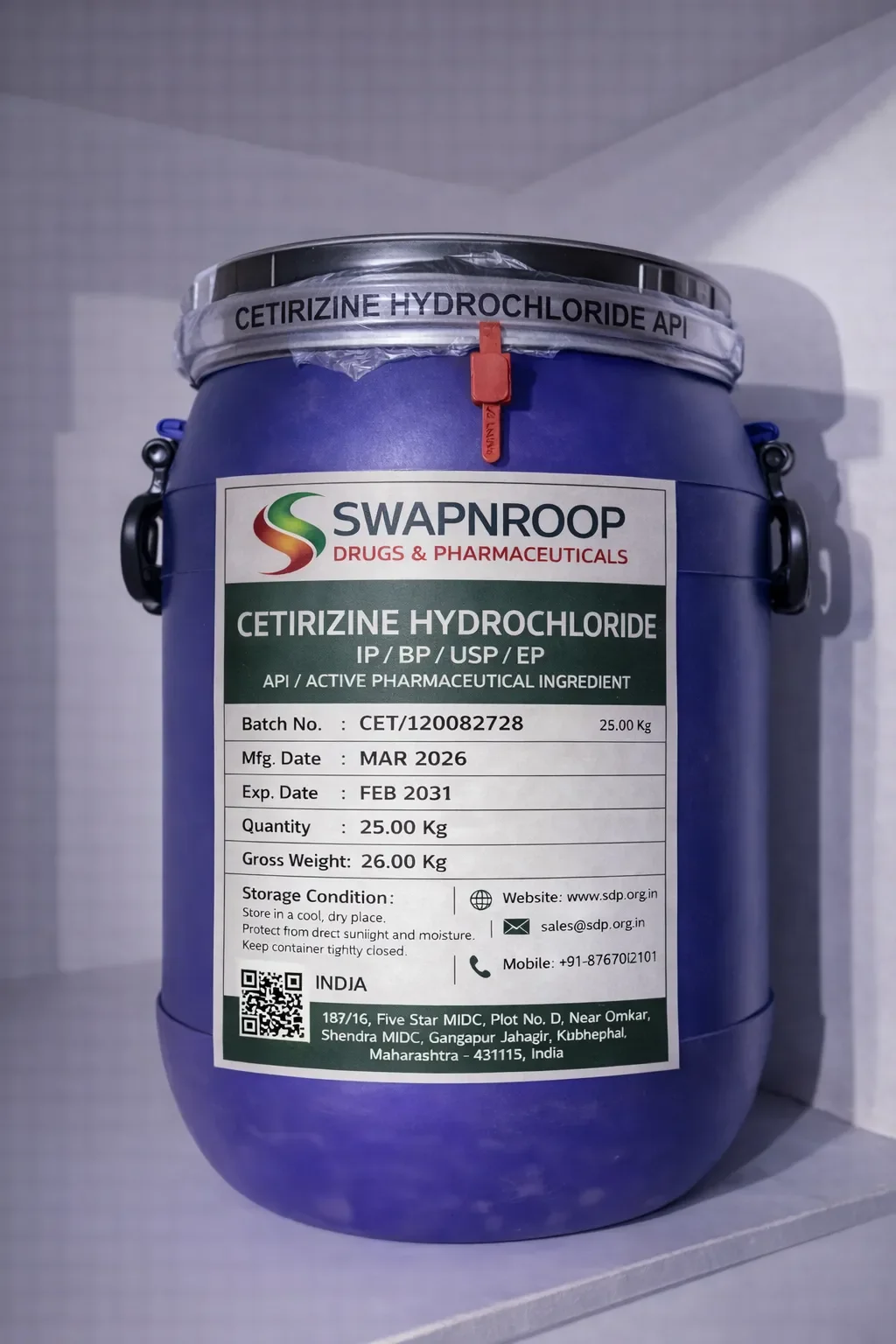 Cetirizine Hydrochloride API (IP/BP/EP/USP)