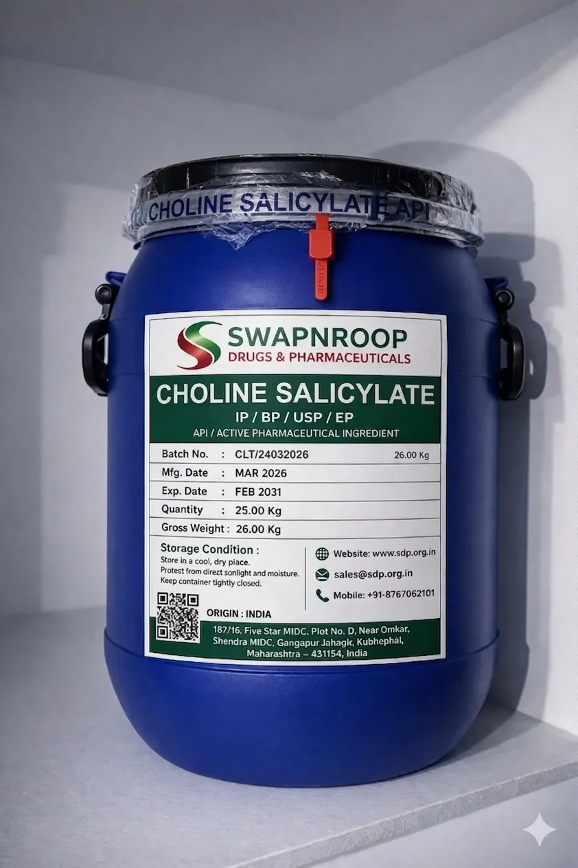 Choline Salicylate API (IP/BP/EP/USP)