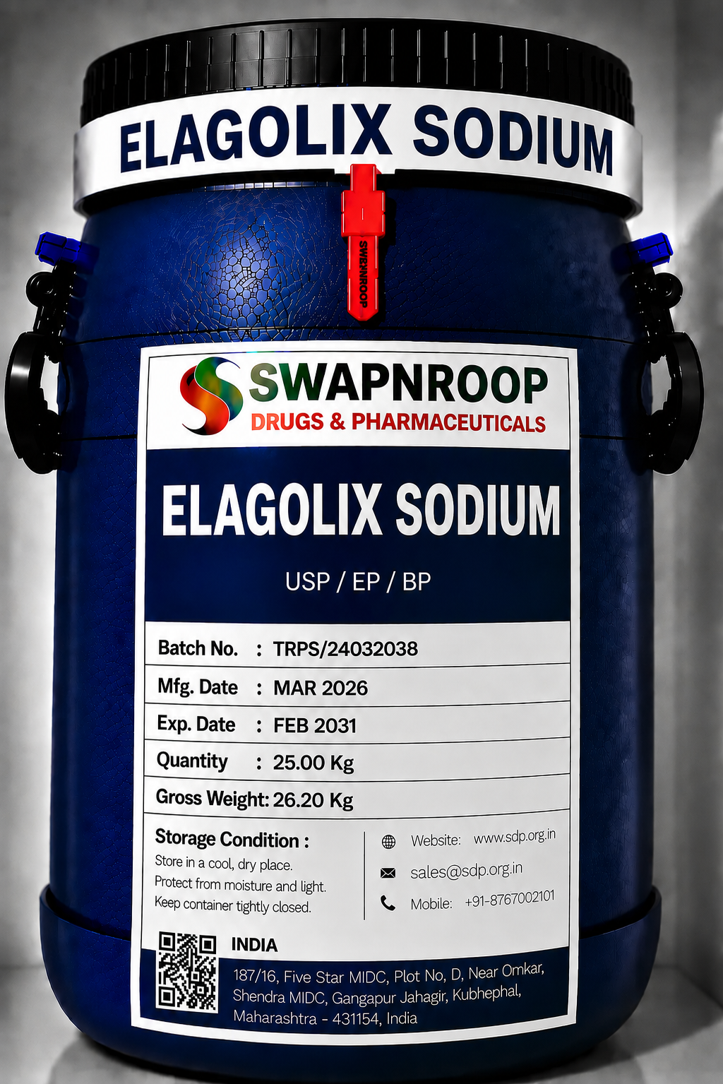 Elagolix Sodium API Manufacturer and Bulk Supplier in Maharashtra, India – Swapnroop Pharma