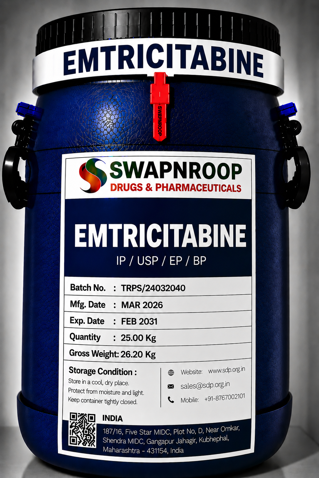 Emtricitabine API Manufacturer and Bulk Supplier in Maharashtra, India – Swapnroop Pharma