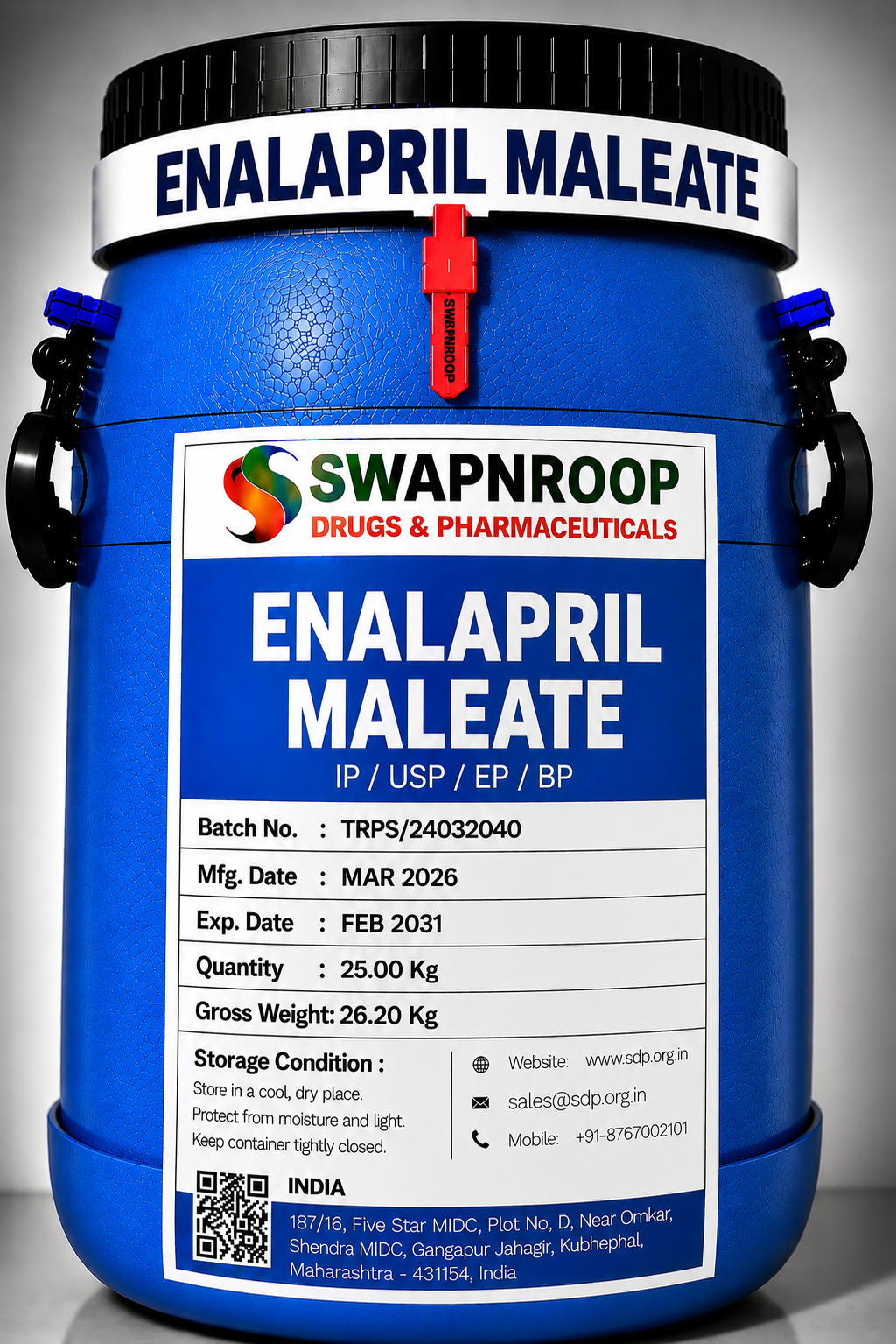 Enalapril Maleate API Manufacturer and Bulk Supplier in Maharashtra, India – Swapnroop Pharma