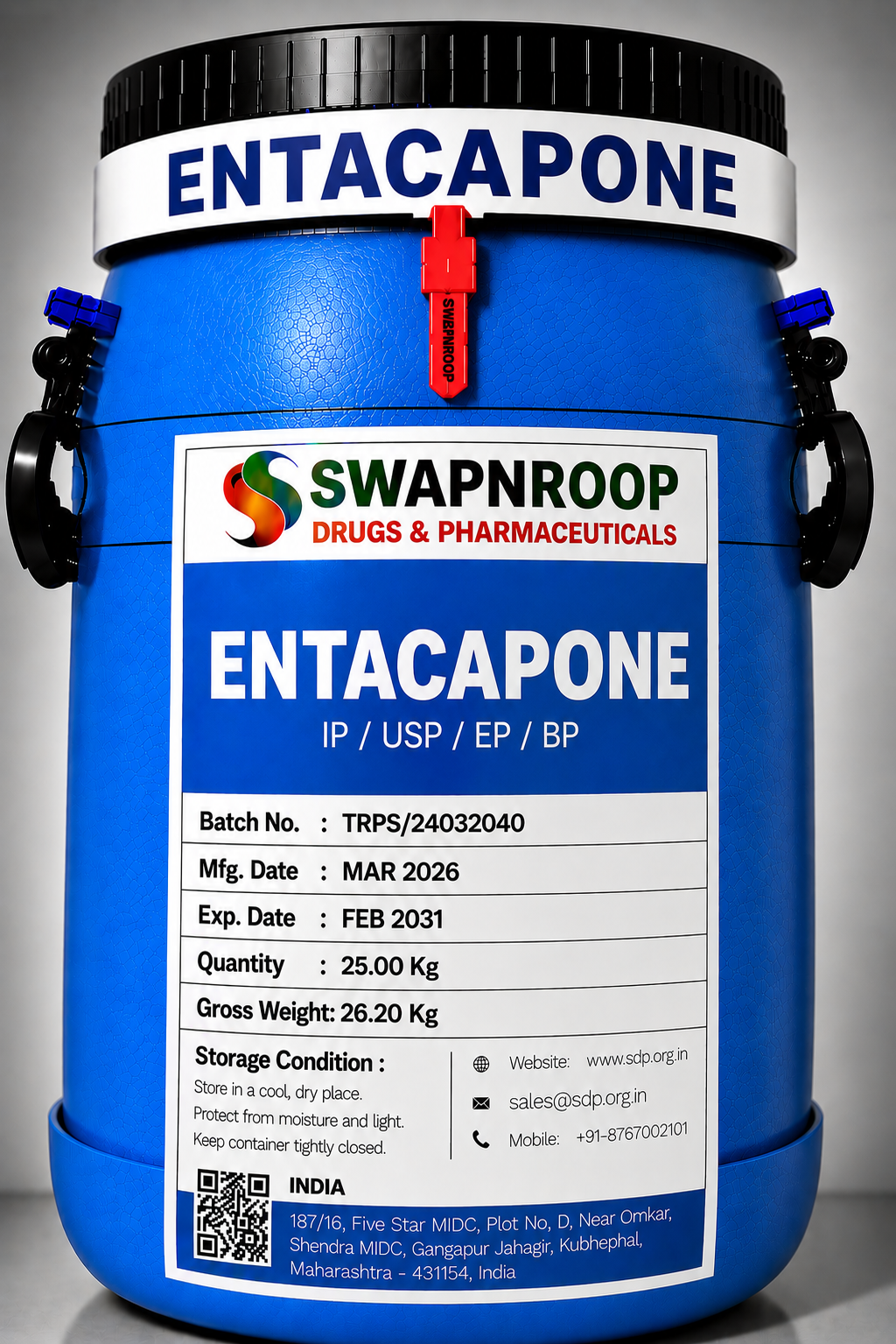 Entacapone API Manufacturer and Bulk Supplier in Maharashtra, India – Swapnroop Pharma