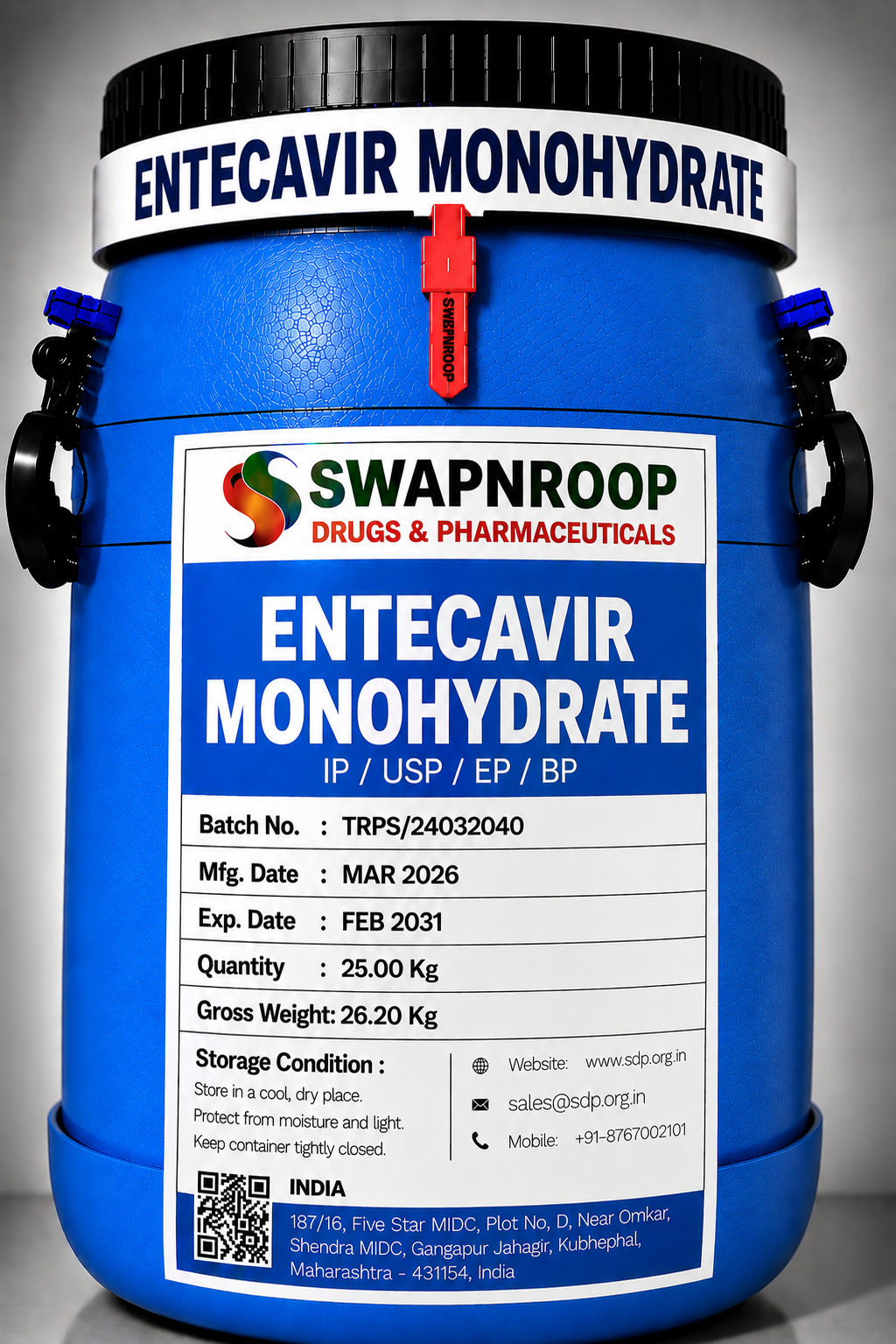 Entecavir Monohydrate API Manufacturer and Bulk Supplier in Maharashtra, India – Swapnroop Pharma