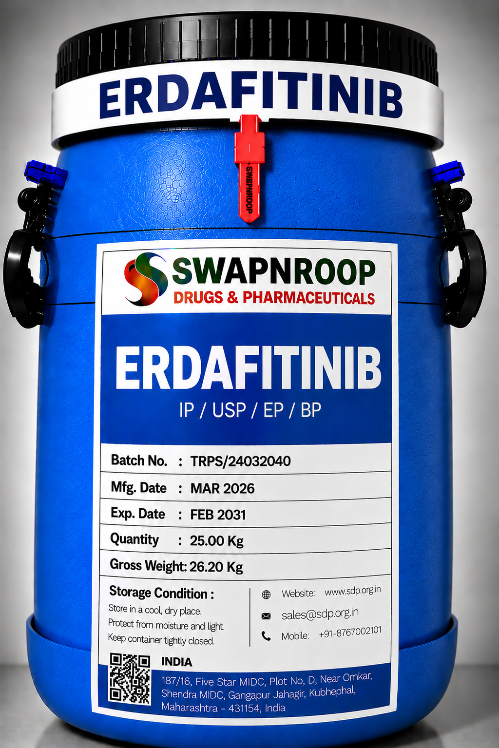 Erdafitinib API Manufacturer and Bulk Supplier in Maharashtra, India – Swapnroop Pharma