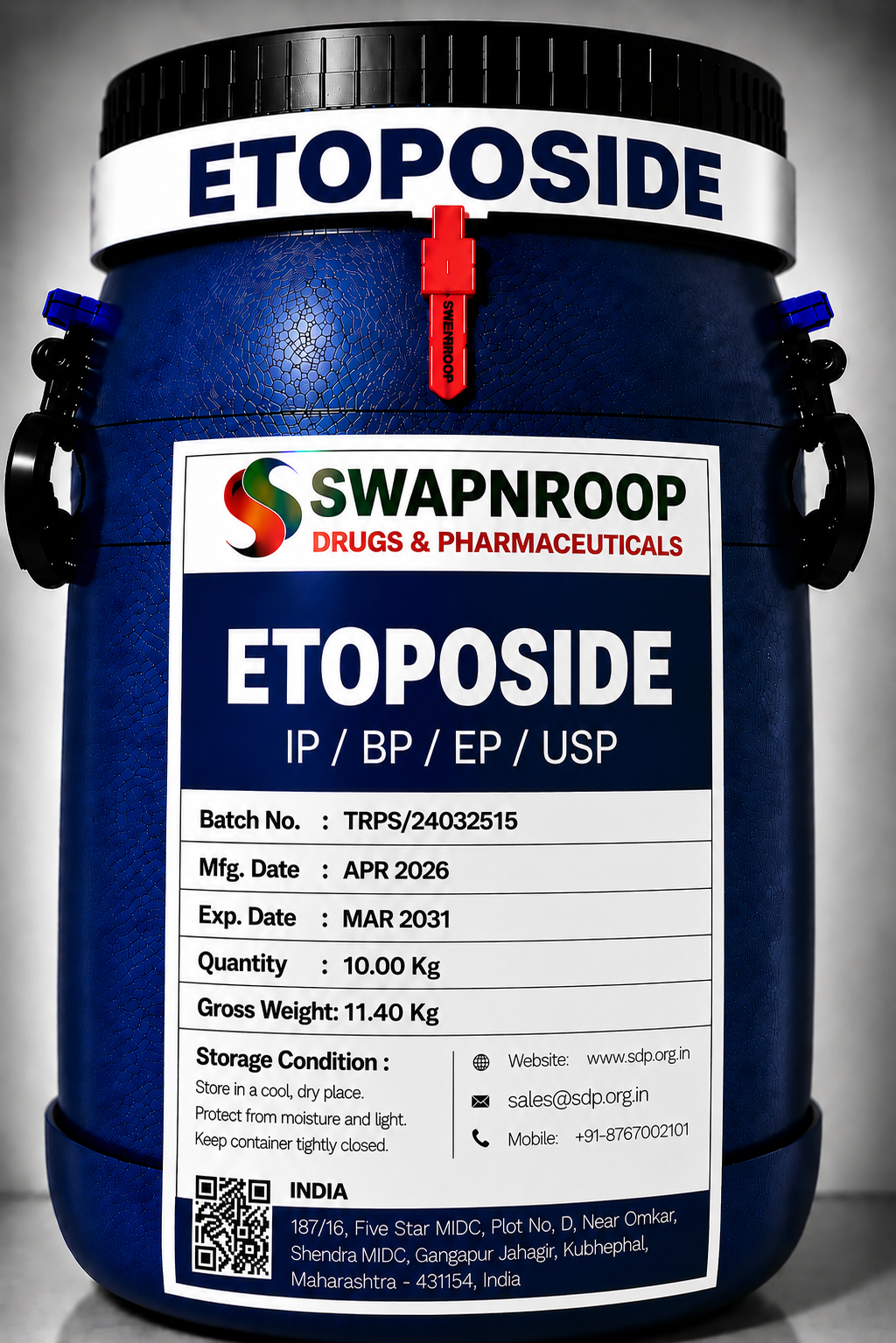 Etoposide API Manufacturer and Bulk Supplier in Maharashtra, India – Swapnroop Pharma