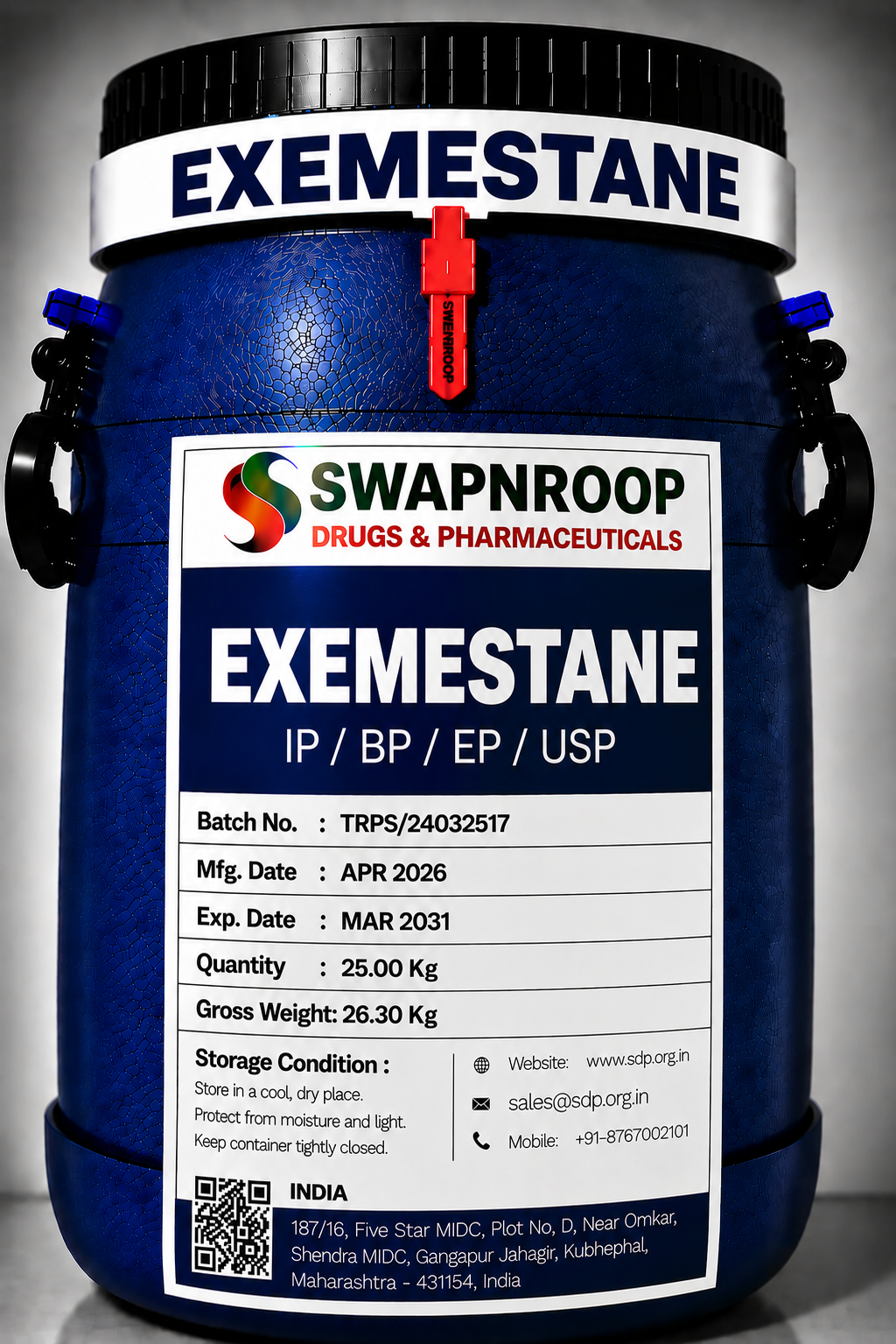Exemestane API Manufacturer and Bulk Supplier in Maharashtra, India – Swapnroop Pharma