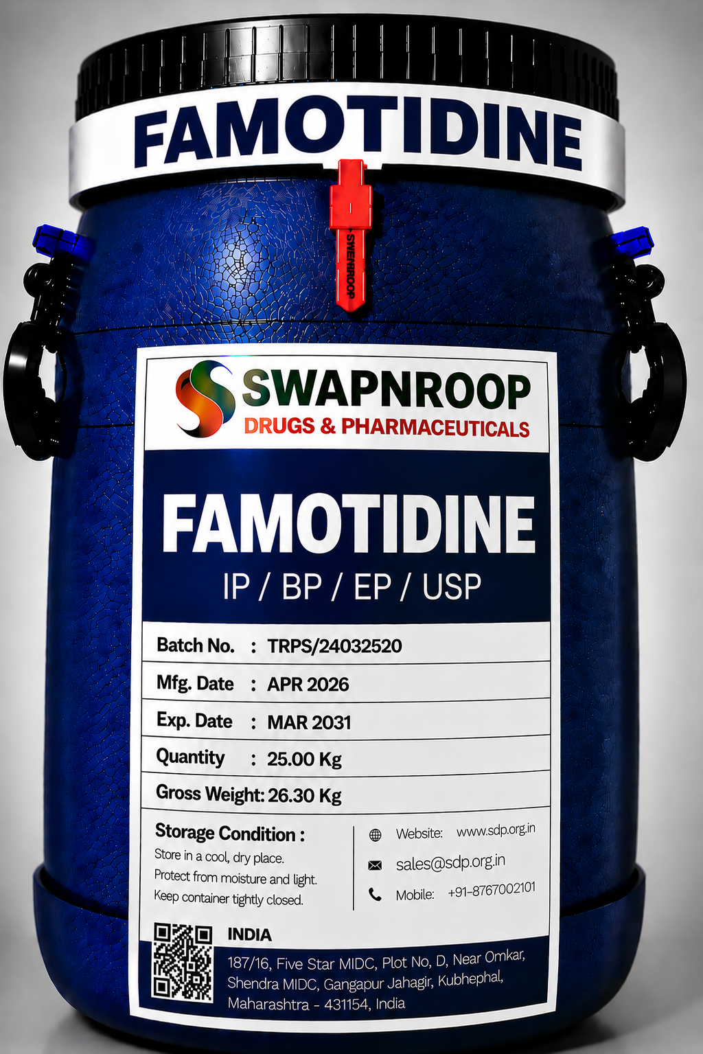 Famotidine API Manufacturer and Bulk Supplier in Maharashtra, India – Swapnroop Pharma