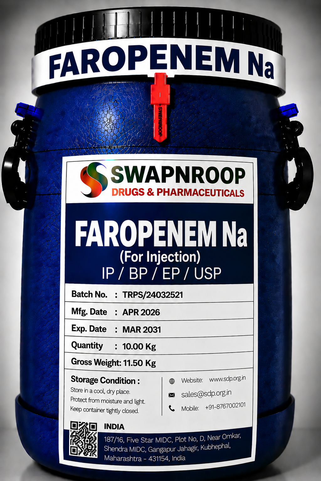 Faropenem Na API Manufacturer and Bulk Supplier in Maharashtra, India – Swapnroop Pharma