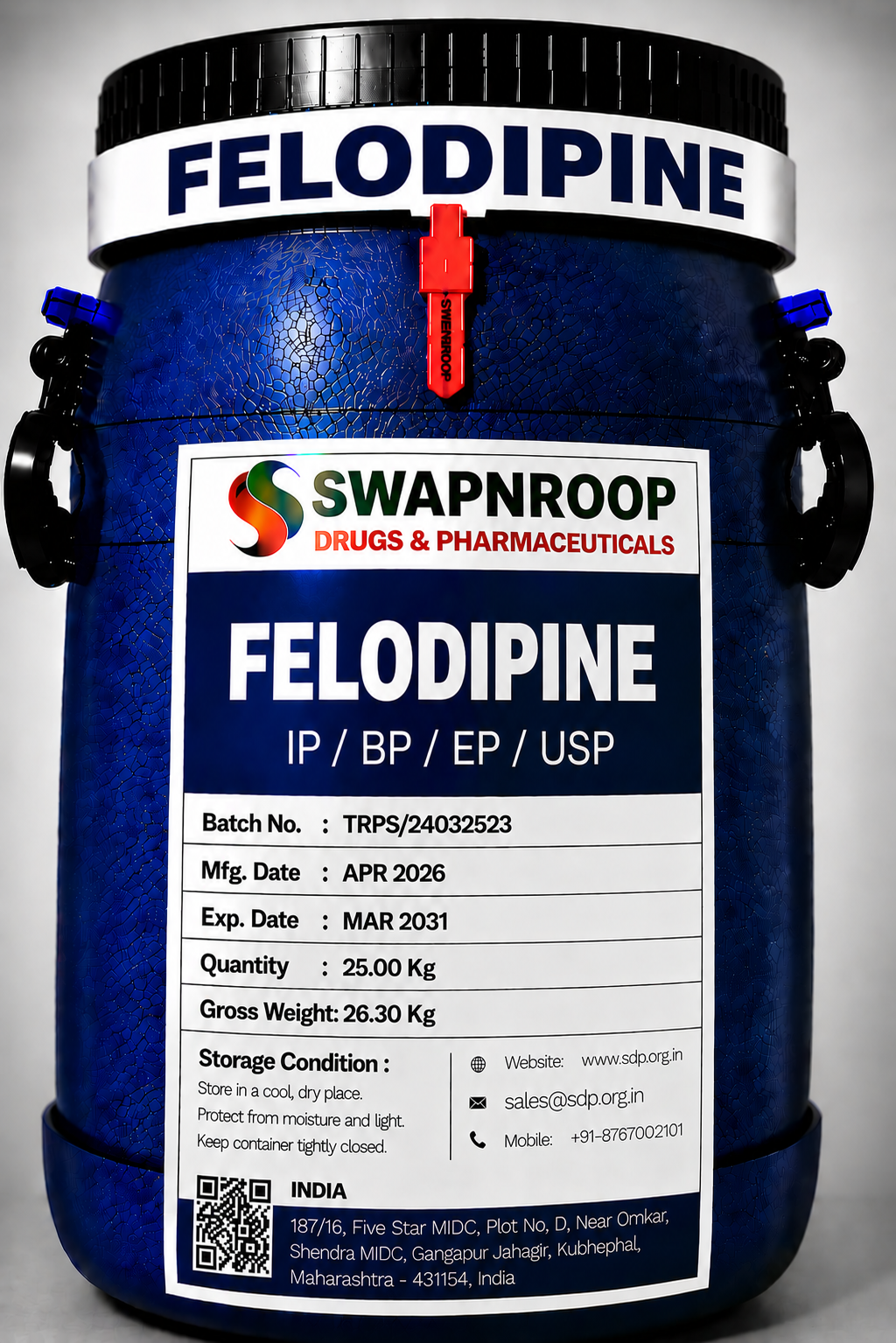 Felodipine API Manufacturer and Bulk Supplier in Maharashtra, India – Swapnroop Pharma