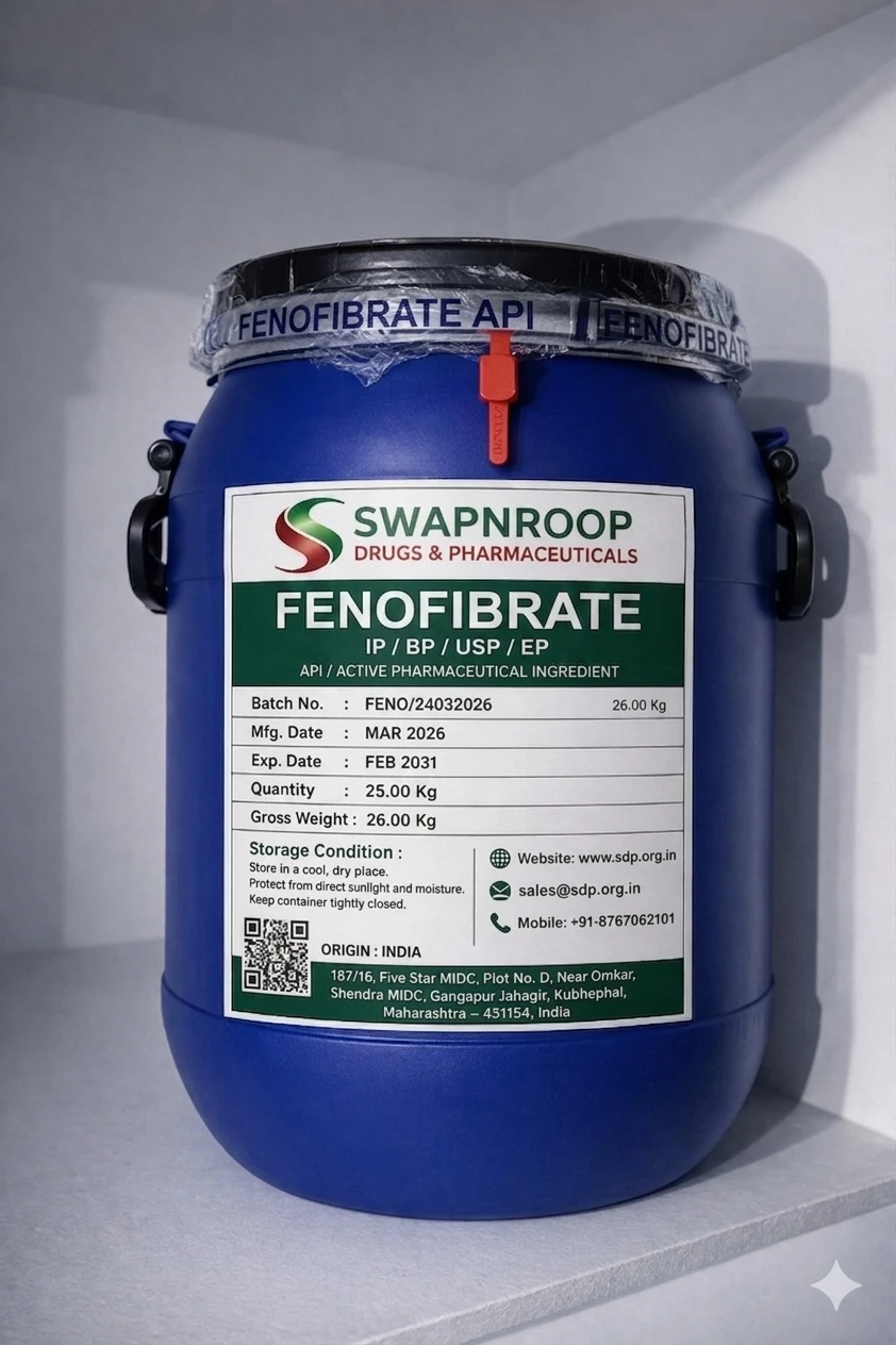 Fenofibrate API Manufacturer and Bulk Supplier in Maharashtra, India – Swapnroop Pharma