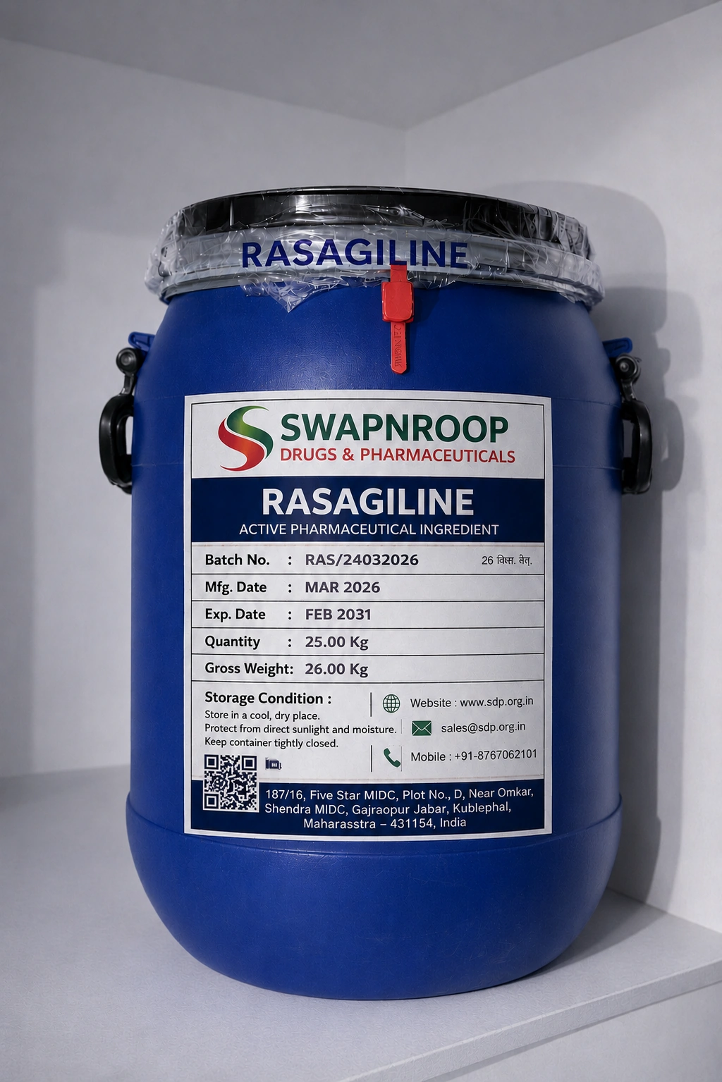 Rasagiline API Manufacturer in Maharashtra India