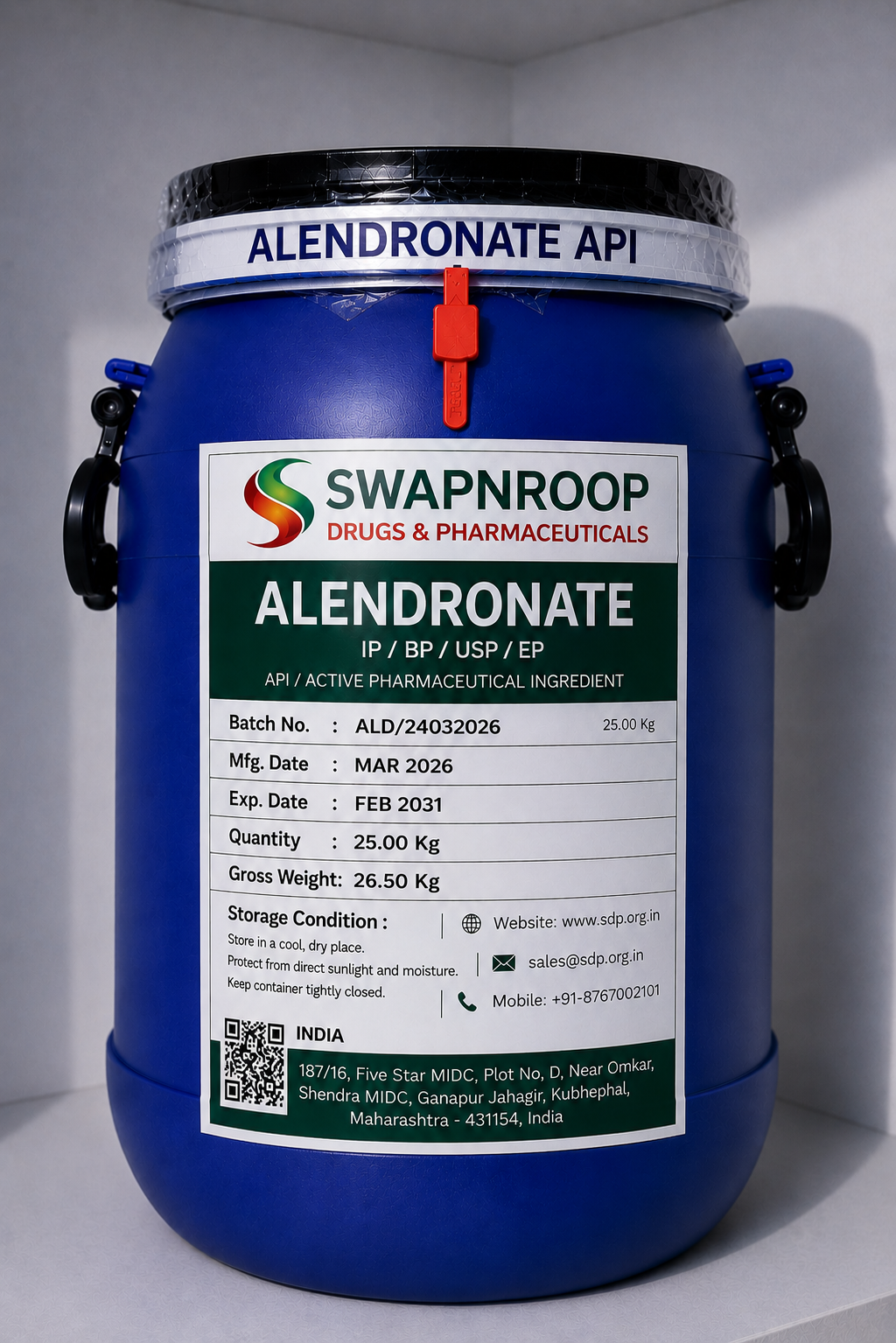 Alendronate Sodium API Manufacturer Maharashtra India