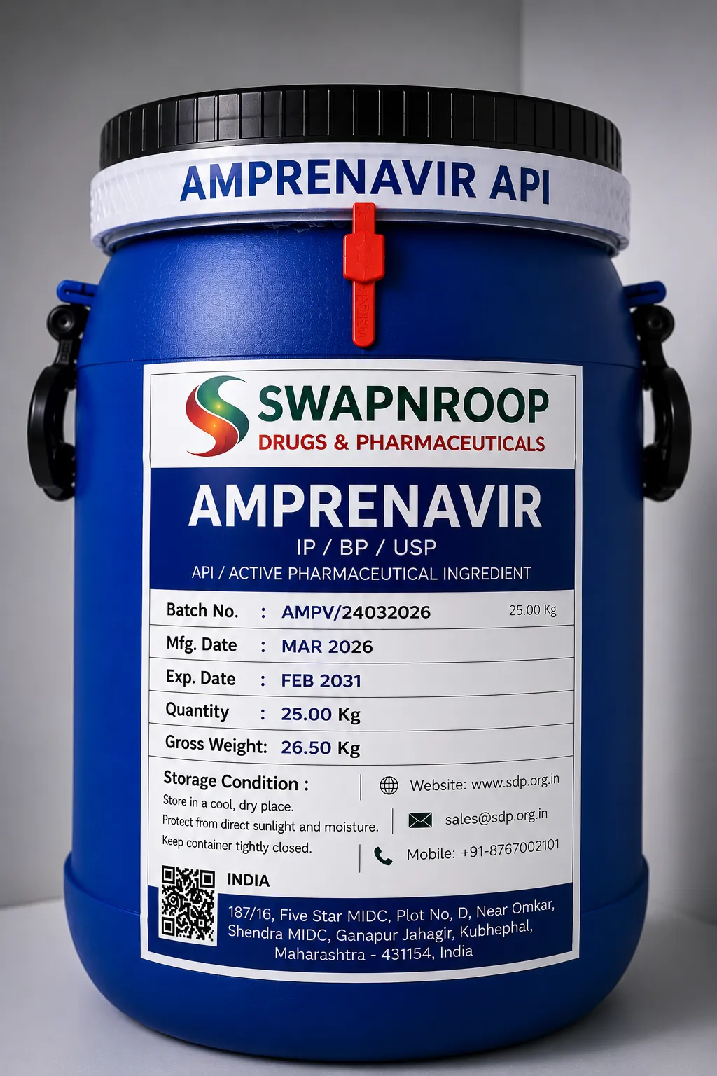 Amprenavir API Manufacturer Maharashtra India