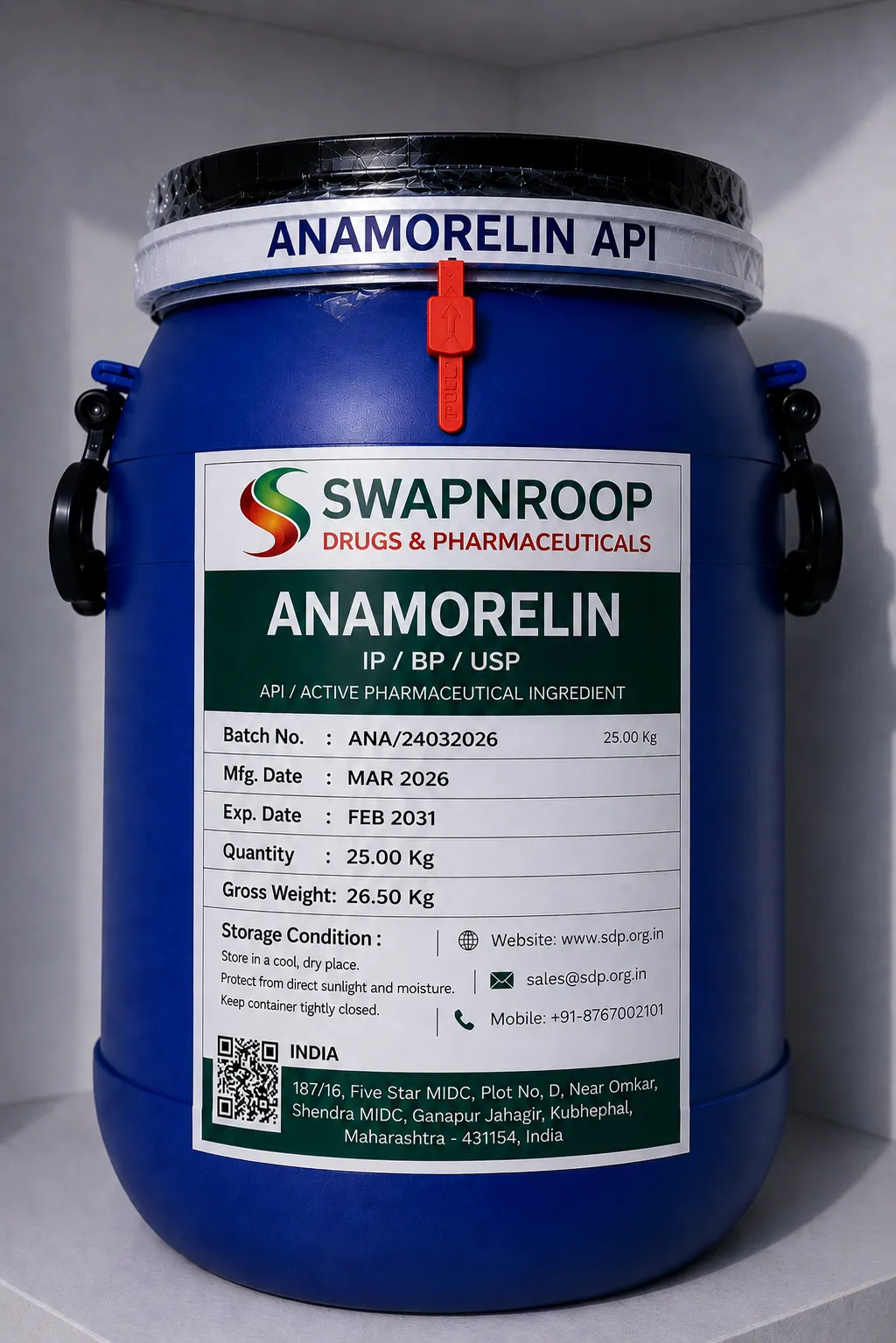 Anamorelin HCl API Manufacturer Maharashtra India