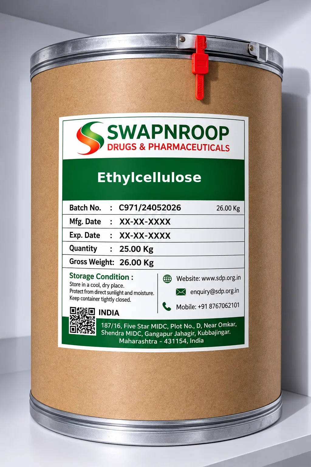 Ethylcellulose Manufacturer in India | Ethylcellulose Supplier | Swapnroop Pharma
