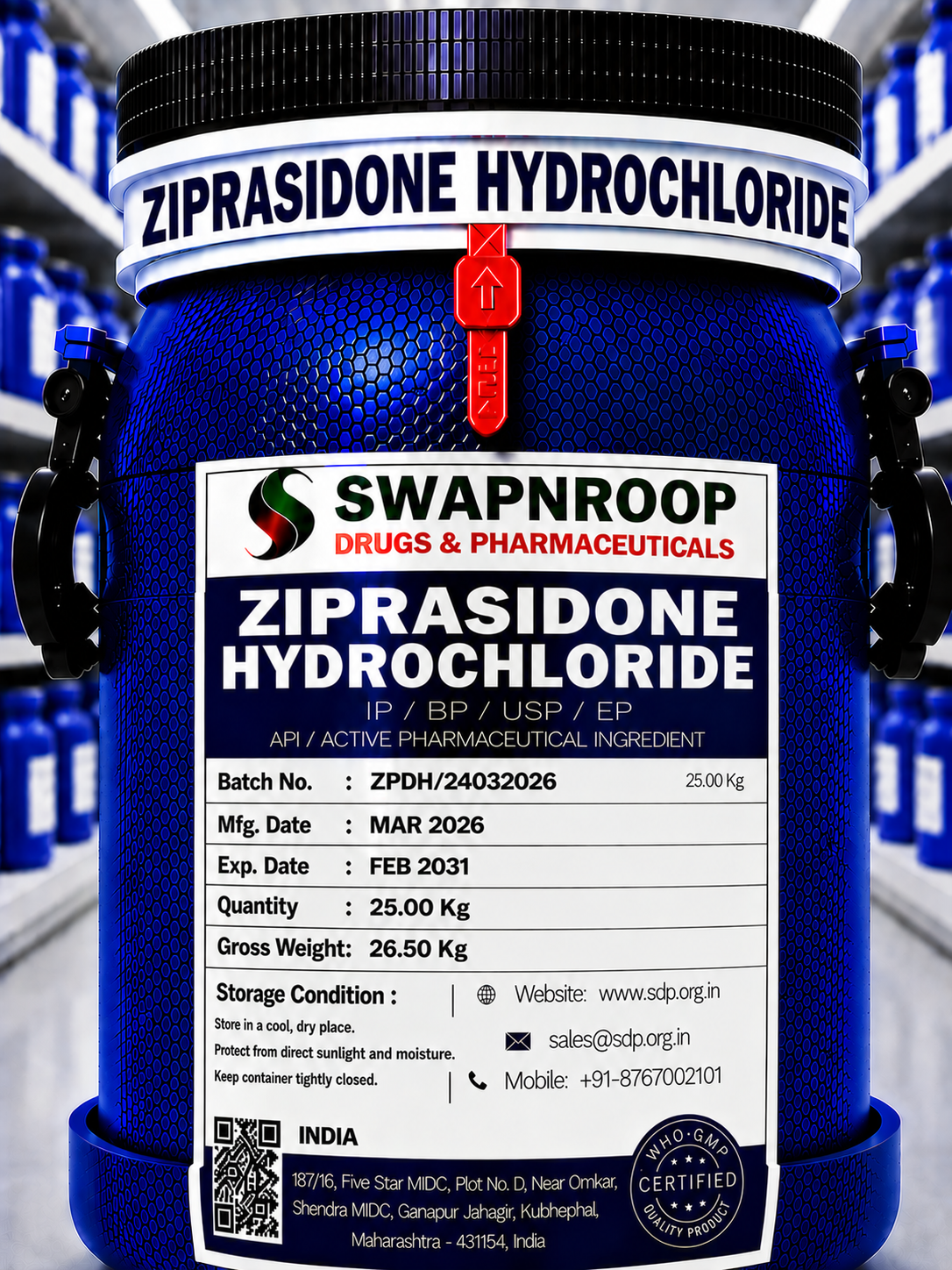 Ziprasidone Hydrochloride API Manufacturer in India