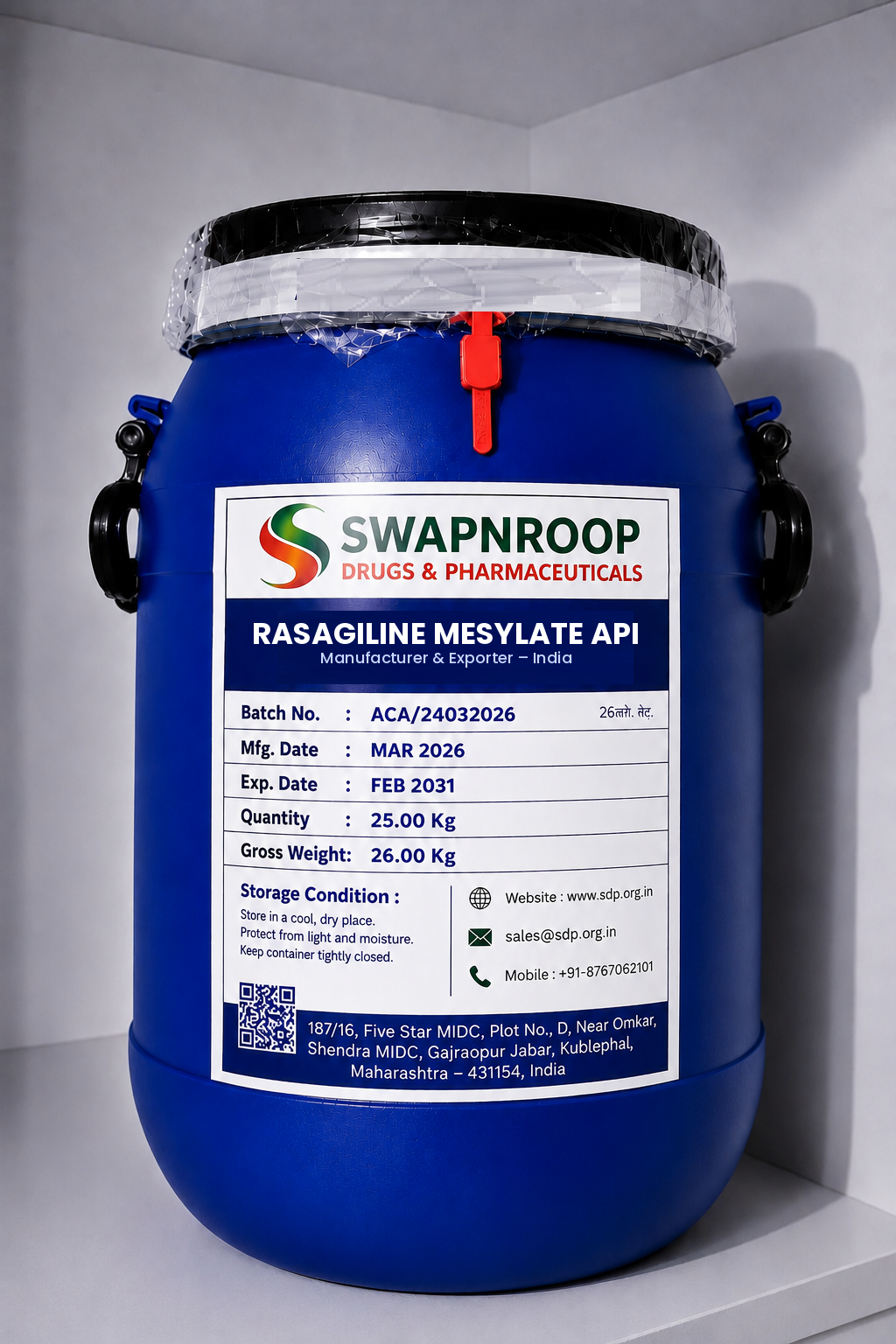 Rasagiline Mesylate API Manufacturer in India